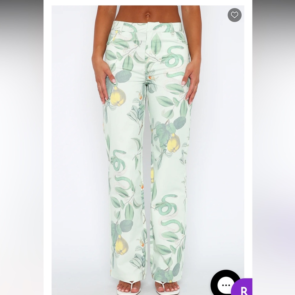 White Fox “Here to Stay” Green Serpent Pants, NWT, Size M (optional set)